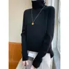 Suéter Grueso de Capa Base Otoño e Invierno, Corte Holgado, Adelgazante, Cuello Alto Apilado, Suéter de Cachemira Tejido para Mujer, Suéter 100% Lana, Suéter de Cuello Alto