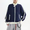 Comércio Transfronteiriço Retrô Americano Estilo Preguiçoso Neutro Bloqueio de Cores Manga Raglan Moletom Unissex Solto Tendência Marca Par Casal Zíper