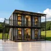 Casa-contêiner dobrável de duas abas feita sob medida, villa-contêiner, casa pré-fabricada móvel de fábrica de comércio exterior