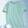 Camiseta de Malla de Seda Helada Transfronteriza para Hombre Verano Manga Corta Color Sólido Talla Grande Media Manga Secado Rápido Transpirable Camiseta Deportiva