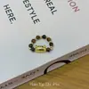 Anillo elástico popular de Xiaohongshu con cuentas de Piedra Ojo de Tigre Maillard, Anillo de Gato de moda, exquisito y lindo estilo Ins