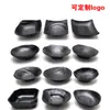 Plato de imitación de porcelana negra con forma japonesa para verduras, cocina creativa, sushi, melamina, especial para hot pot de res, plato de acompañamiento, vajilla