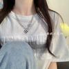 Zui Fire ins Niche Design Preto e Branco Tabuleiro de Xadrez Amor Pingente Colar Conjunto de Pulseira Feminina Moda Cool Estilo Acessórios
