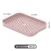 Bandeja Drenante Quadrada de Plástico para Uso Doméstico na Sala de Estar para Colocar Xícaras de Chá, Copos de Água, Bules, Porta-Frutas, Coleta de Água e Bandeja Filtrante de Água