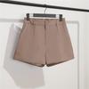 Nuevos Pantalones Cortos de Traje de Cintura Alta para Mujer Casuales de Pierna Ancha Rectos Línea A Adelgazantes Combinan con Todo Pantalones Cortos de Tres Puntos Pantalones Cortos de Cintura Holgada para Mujer