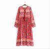 Vestido estampado Bohemia transfronterizo Europa y Estados Unidos una variedad de fabricantes de vestidos florales suministro directo una variedad de falda suelta