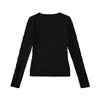 Suéter de punto trenzado con cuello en V, capa base ajustada, nueva colección otoño/invierno 2025 para mujer, top de punto de manga larga, venta al por mayor transfronteriza