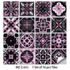 Adesivos de Azulejo com Padrão Mandala Roxo e Preto Exóticos Retrô Estilo Marroquino para Decoração de Cozinha e Banheiro