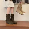 Botines retro con hebilla para mujer, nueva colección otoño 2026, que realzan la altura y estilizan, botines estilo western cowboy, botines ajustados, botines estilo Birkenstock