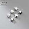 Contas de estrela de prata 925 com furo passante para pulseira DIY, material para pulseira, contas de estrela de cinco pontas, acessórios de joalheria, atacado S1019