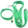 Anillo para gato y perro con puntos blancos Bell correa para perro mediano y pequeño collar para gato cuerda para perro correa de pecho cuerda para perro impresa
