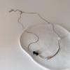 Collar de Piedra Natural Igual que el de Jiang Shiqi para Mujer Coreano Nicho Elegante Simple Versátil Cadena para el Cuello Cadena para la Clavícula Acero Inoxidable