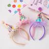 Ins Candy Bola de Pelo Cumpleaños Diadema Decoración de Pastel Popular Niños Niñas Fiesta Sombrero para la Cabeza Accesorios para Fotos
