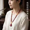 Colgante de cinabrio, cadena de cuentas de Buda Maitreya de arena dorada púrpura, collar de pareja del año zodiacal, suministro para vendedores ambulantes, regalo de joyería