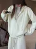 Cárdigan de Punto con Capucha Cuidadosamente Seleccionado para Mujer, Otoño/Invierno Holgado Casual Diseño Coreano Tejido de Canalé Cordón Prenda Exterior Superior