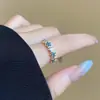 Anillo de Estrella Dulce y Sencillo para Mujer Lujo Ligero Moda Exquisito Elegante Abierto Ajustable Anillo Estilo Ins Índice Personalidad Anillo de Dedo Moderno
