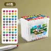 Set de Marcadores de Arte para Estudiantes de Primaria, Plumas de Arte a Base de Aceite Estilo Inglés, Plumas de Colores de Doble Punta, Venta al por Mayor de Papelería, Plumas de Acuarela