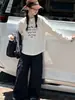 Conjunto de Chaleco para Niñas 2026 Nuevo Estilo Otoño: Conjunto de tres piezas para niños mayores: Camiseta estampada, Top de manga larga y Pantalones cargo