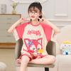 Pijama de Niña Verano Tejido de Algodón Manga Corta Delgado Nuevo 2024 Traje para Niñas Medianas y Grandes Ropa de Casa para Mujer