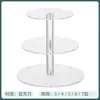 Suporte de Bolo Acrílico Transfronteiriço Redondo Transparente Mesa de Sobremesa Suporte de Exibição Multicamadas Decoração de Aniversário Prateleira de Mesa Atacado