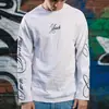 Camiseta de Otoño Raglán de Manga Larga Estilo Y2K Coreano Estilo Perezoso Casual con Estampado de Letras en Contraste Cuello Redondo Holgada