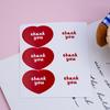 6 precio nuevo forma de corazón gracias rojo y blanco forma de corazón diy papel pegajoso empaque pegatinas