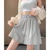 Shorts de maternidade para o verão, finos e adequados para usar ao ar livre, calça pantalona Yamamoto com cordão, shorts casuais para mulheres baixinhas, roupas de verão para maternidade