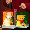 Bolsa de Regalo Transparente con Ventana, Empaque de Manzana para Nochebuena, Bolsa de Regalo de Mano, Bolsa para Ramo de Flores de Navidad