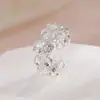 Anillo de Encaje con Circonita, Anillo de Dedo Índice con Mariposa Hueca de Ballet de Ensueño y Índice de Diamante Redondo, Anillo Abierto Estilo Chica Oxígeno