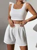 Amazon Verano Estilo Girly Fresco y Dulce Traje Casual de Punto sin Mangas para Mujer Color Sólido de Moda