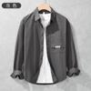 Camisa de manga larga con diseño de herramientas de estilo japonés para hombre, nueva camisa informal holgada y sencilla de algodón puro con bolsillos de otoño.
