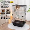 Jaula para Pájaros de Acrílico Jaula para Loros Piel de Tigre Peonía Fénix Negro Villa Grande para Pájaros Domésticos Espacio Grande Jaula Ornamental Transparente