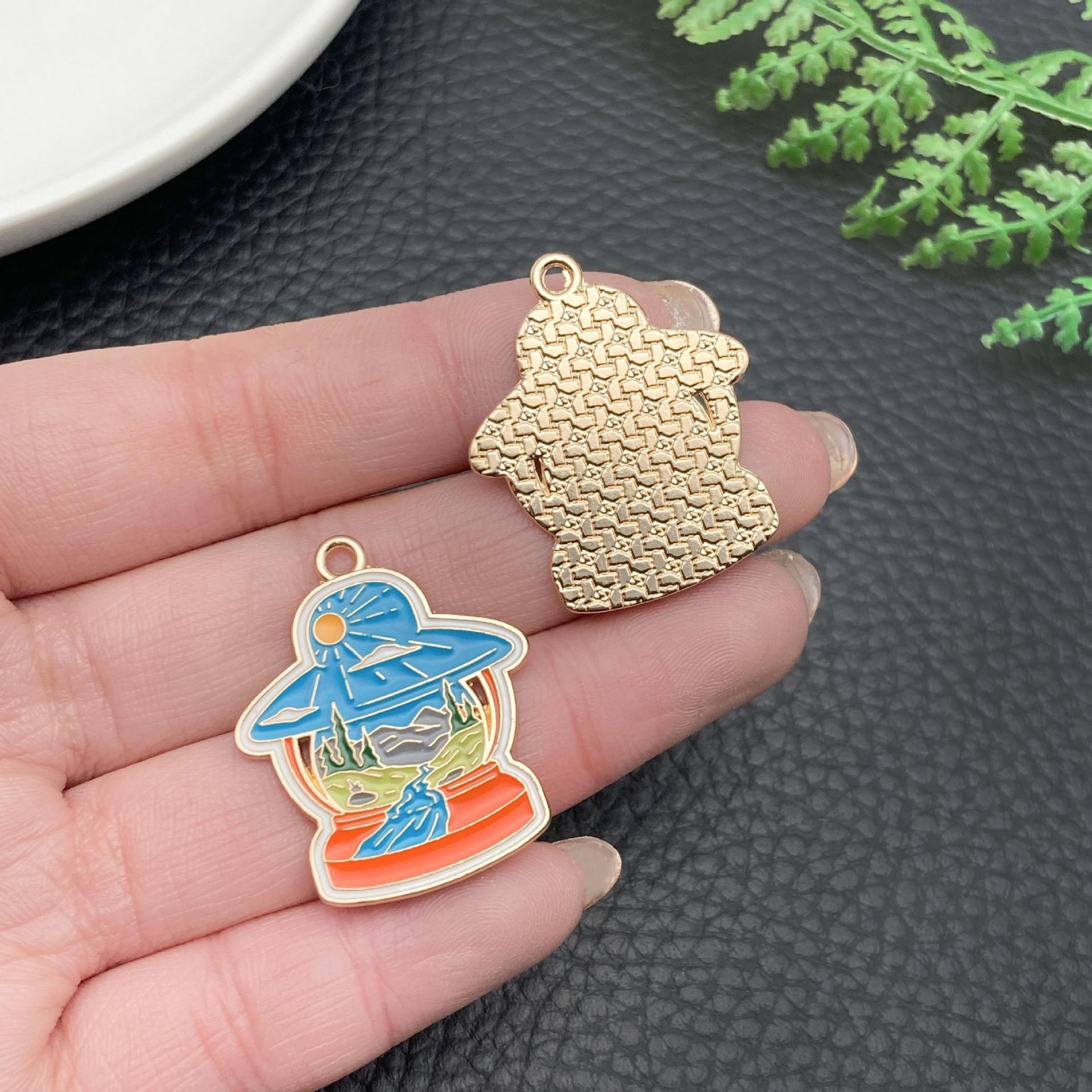 21770-XD-蓝色kc金滴油锌合金露营旅行风景度假风蓝天