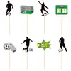 Juego de Fútbol Transfronterizo Decoración para Fiesta de Cumpleaños Set Banderín de Cumpleaños de Fútbol Banner Decoraciones para Pastel Toppers