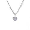 Colar de diamantes Love Novo estilo quente Design feminino High-end Acessível Luxo Clavícula Corrente Popular Menina Pequeno Coração
