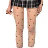 Meias Fina com Estampa de Árvore de Natal Estilo Japonês, Meia-Calça Fina de Renda Vazada Fishnet para Mulheres, Estilo Puro Desejo, Sexy