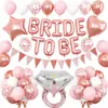 Bestseller transfronterizo Decoración para despedida de soltera BRIDE anillo de diamante globos en forma de corazón adecuados para arreglos de despedida de soltera