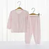Conjunto de Algodón Hielo Fresco de Verano para Bebé con Broches Separados para Bebés de 0 a 2 Años Ropa de Aire Acondicionado Capa Base Pijamas para Recién Nacidos