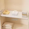 Estante de almacenamiento expandible sin taladro para armario, divisor multifuncional para ropa y bolsos dentro del gabinete