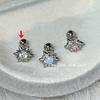Diamante estrela de seis pontas orelha osso unha 925 prata agulha flash zircão parafuso orelha unha mini orelha acessórios atacado