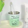 Caneca de Enxaguante Bucal Ins de Aço Inoxidável 304 Cartoon Fofo para Casais e Crianças, Simples e Estilosa para Estudantes, Alto Valor Estético, Porta-Escova de Dentes Doméstico
