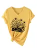 Amazon eBay sitio independiente casual de moda personalizado para mujer camiseta floral de cuello en V de manga corta, en stock de comercio exterior