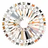 30 Marcadores de Página de Gato Lendo, Padrões Fofos de Gato de Nicho, Cartões Marcadores de Página Criativos para Estudantes, Clipes de Página