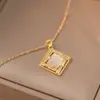 Sem desbotamento colar de aço titânio feminino all-match nicho jóias high-end requintado Internet celebridade camisola cadeia pingente de cobre simples