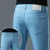 Jeans verdes de alta gama de lujo ligero italianos para hombre, nuevos de primavera y otoño, ajustados, elásticos, versátiles, modernos, pantalones para hombre