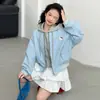 Chaqueta de Primavera para Niñas 2026 Nuevo Estilo Chaqueta con Capucha de Dibujos Animados de Dos Piezas Falsas para Primavera y Otoño Top Transfronterizo