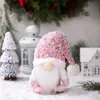 Decorações de Natal Figura Rosa de Lantejoulas em Pé Papai Noel Boneco de Neve Rena Ornamento de Mesa