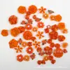 Estilo Ins 75 Piezas Flor de Tela Hecha a Mano Naranja Traje Flor Pegatina Flor Decorativa Flor Decorativa DIY Tocado Pasador Diadema Accesorios