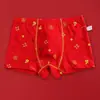 Atacado Roupa Íntima Infantil Meninos Algodão Puro Classe A Período de Desenvolvimento Meninos Shorts Boxer Vermelhos para o Ano de Nascimento