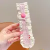 Faixa de cabelo de tricô floral com velcro para mulheres, presilha de franja floral doce, faixa de cabelo para arrumar o cabelo, acessório de cabelo estilo pastoral francês